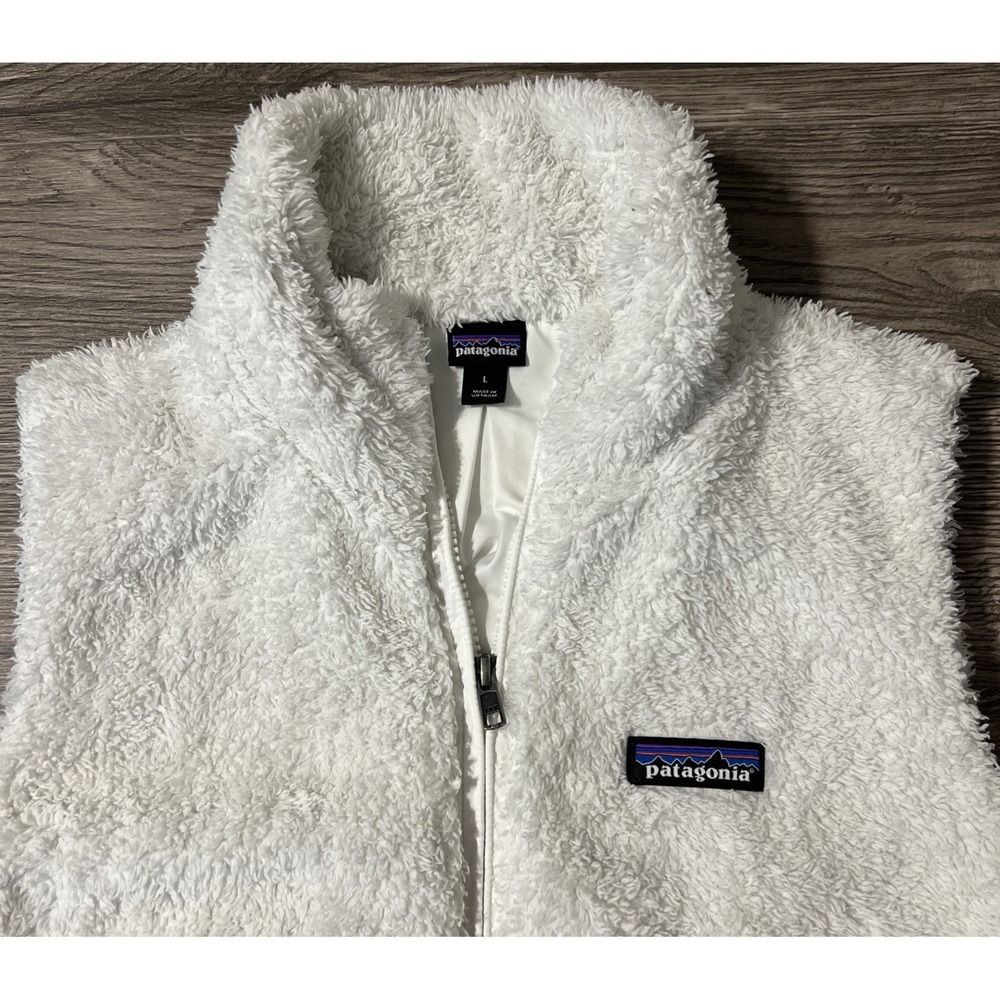 Patagonia Los Gatos Full Zip Vest Birch White Fleece Women's Size Large, 25216